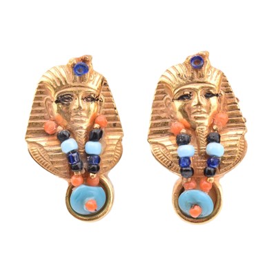 Lot 119 - MIRIAM HASKELL PHARAOH SCREW BACK EARRINGS
