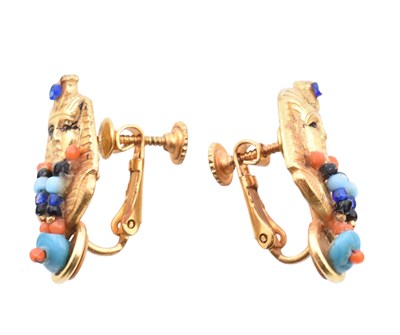Lot 119 - MIRIAM HASKELL PHARAOH SCREW BACK EARRINGS