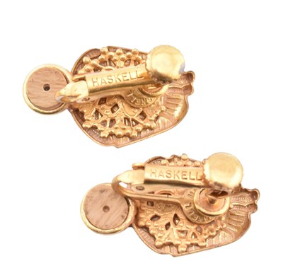 Lot 119 - MIRIAM HASKELL PHARAOH SCREW BACK EARRINGS