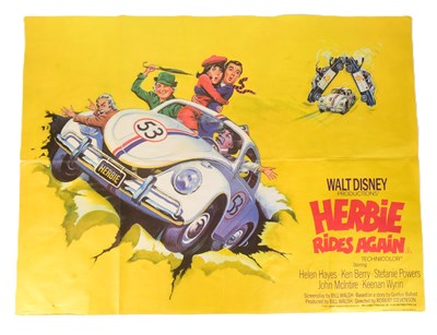 Lot 140 - HERBIE RIDES AGAIN (1974) - ORIGINAL BRITISH QUAD MOVIE POSTER