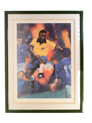 Lot 170 - FOOTBALL - PELE (1940-2022) - C. MICHAEL DUDASH SIGNED LTD ED PRINT