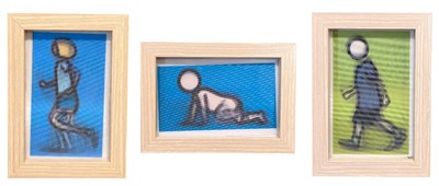 Lot 133 - JULIAN OPIE (B.1958) - WALKING AND CRAWLING FIGURES - THREE LENTICULAR POSTCARDS