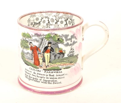 Lot 187 - VICTORIAN SUNDERLAND LUSTRE SAILORS FAREWELL TANKARD