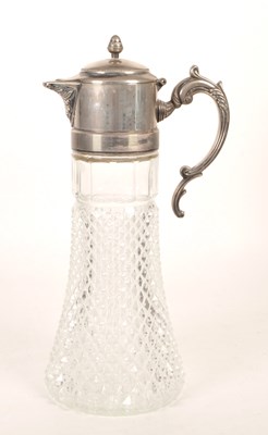 Lot 181 - EARLY 20TH CENTURY SILVER PLATED CLARET WINE JUG