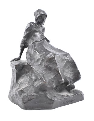 Lot 48 - RUTH ANNA MARIA MILLES (1873-1941) - SUZANNE - EARLY 20TH CENTURY CAST BRONZE MAIDEN