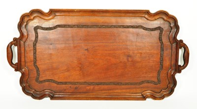 Lot 380 - 20TH CENTURY INDIAN KASHMIRI CARVED HARDWOOD SERVING TRAY