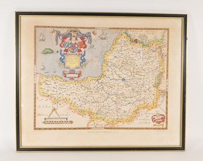 Lot 383 - 1967 PRINT OF SAXTON'S MAP OF SOMERSET, 1575 BY TAYLOWE LIMITED