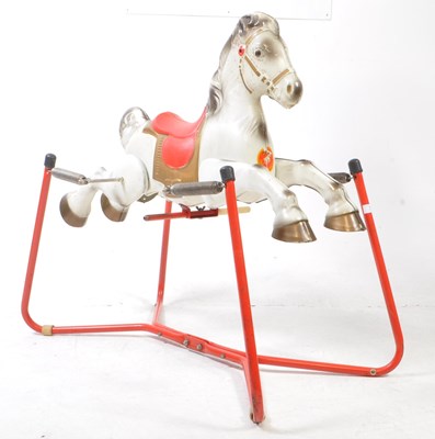 Lot 593 - MOBO PRAIRIE KING 1960S VINTAGE METAL ROCKING HORSE TOY