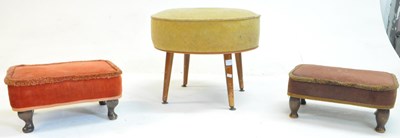 Lot 573 - BRITISH MODERN DESIGN - THREE VINTAGE 20TH CENTURY FOOTSTOOLS