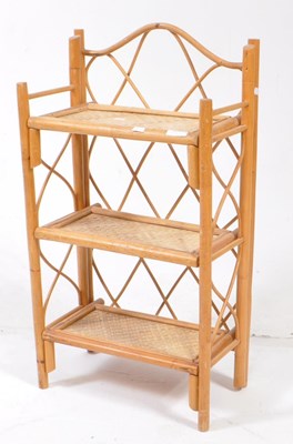 Lot 576 - CONTEMPORARY BAMBOO FOLDING WHATNOT SHELF UNIT