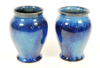 Lot 443 - TWO 1932 DIAMOND JUBILEE BOURNE DENBY DANESBY WARE BLUE VASES