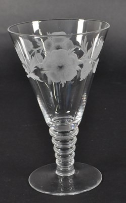 Lot 464 - STOURBRIDGE GLASS COMPANY - FLORAL ETCHED DRINKING / CABINET GLASS