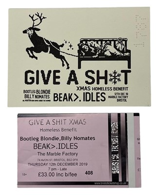 Lot 155 - BANKSY - GIVE A SH*T - 2019 RAFFLE TICKET FOR CHRISTMAS HOMELESS BENEFIT