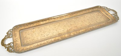 Lot 468 - LONG EARLY 20TH CENTURY BRASS INDIAN TRAY
