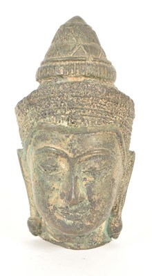 Lot 470 - 19TH CENTURY CHINESE / THAI BRONZE BUDDHA BUST