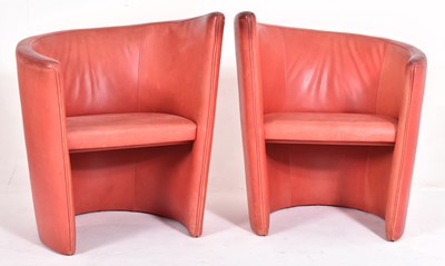 Lot 362 - BRITISH MODERN DESIGN MID CENTURY LEATHER TUB ARMCHAIRS