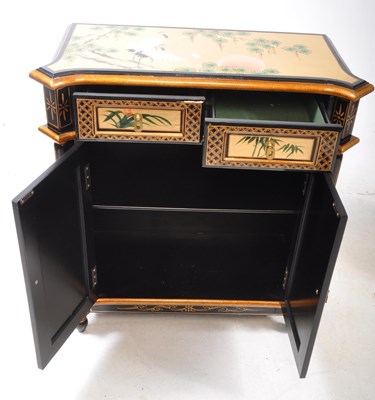 Lot 699 - PAIR OF CHINOISERIE GILT & LACQUERED CHINESE CABINETS