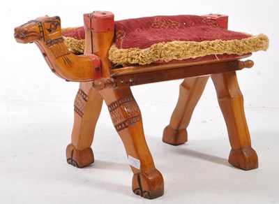 Lot 723 - VINTAGE 20TH CENTURY CARVED CAMEL FOOTSTOOL