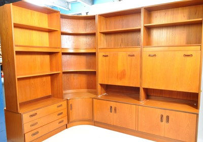 Lot 589 - E GOMME, G PLAN - LARGE TEAK WALL UNITS & CORNER CABINET