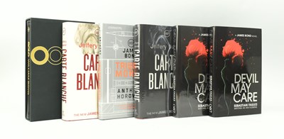 Lot 83 - JAMES BOND 007. COLLECTION OF SIX POST IAN FLEMING BOND TITLES, THREE BEING SIGNED