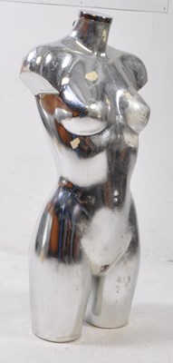 Lot 622 - EX SHOP HABERDASHERY DISPLAY SILVER FEMALE BUST FORM MANNEQUIN