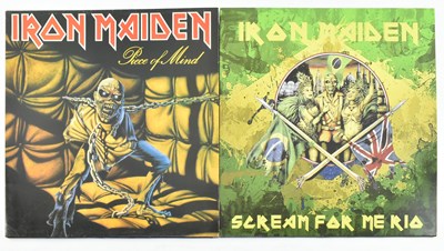 Lot 34 - IRON MAIDEN - PIECE OF MIND & SCREAM FOR ME RIO VINYL RECORDS