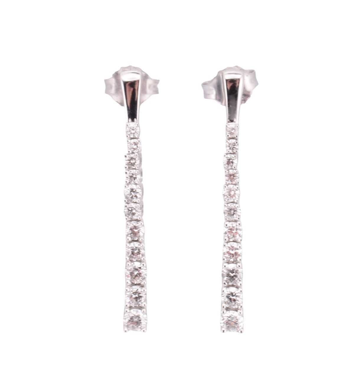 Lot 58 - HALLMARKED 9CT GOLD & DIAMOND PENDANT EARRINGS