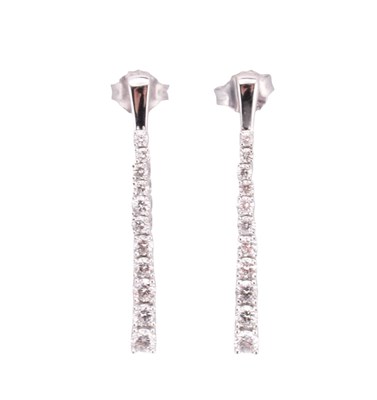 Lot 58 - HALLMARKED 9CT GOLD & DIAMOND PENDANT EARRINGS