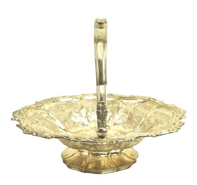 Lot 1 - 19TH CENTURY WILLIAM IV HALLMARKED SILVER FRUIT BASKET, LONDON