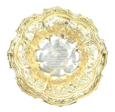 Lot 1 - 19TH CENTURY WILLIAM IV HALLMARKED SILVER FRUIT BASKET, LONDON