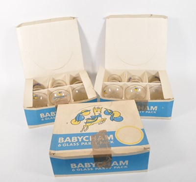 Lot 9 - BABYCHAM - THREE 1970S VINTAGE PARTY PACKS OF SIX DRINKING GLASSES