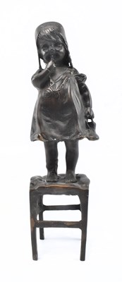 Lot 41 - AFTER JUAN CLARA (1875-1957) - SUZETTE ON A STOOL - BRONZE
