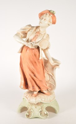 Lot 19 - MANNER OF ROYAL DUX BOHEMIA - 20TH CENTURY PORCELAIN TENNIS FIGURE