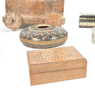 Lot 206 - COLLECTION OF 20TH CENTURY WOODEN BOXES / TINS / TEA CADDY
