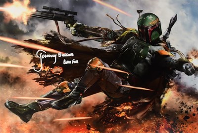 Lot 11 - STAR WARS - JEREMY BULLOCH SIGNED 8X12" ARTWORK PRINT