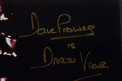 Lot 120 - STAR WARS - CARRIE FISHER & DAVE PROWSE - DUAL SIGNED 8X10" PHOTO - UACC