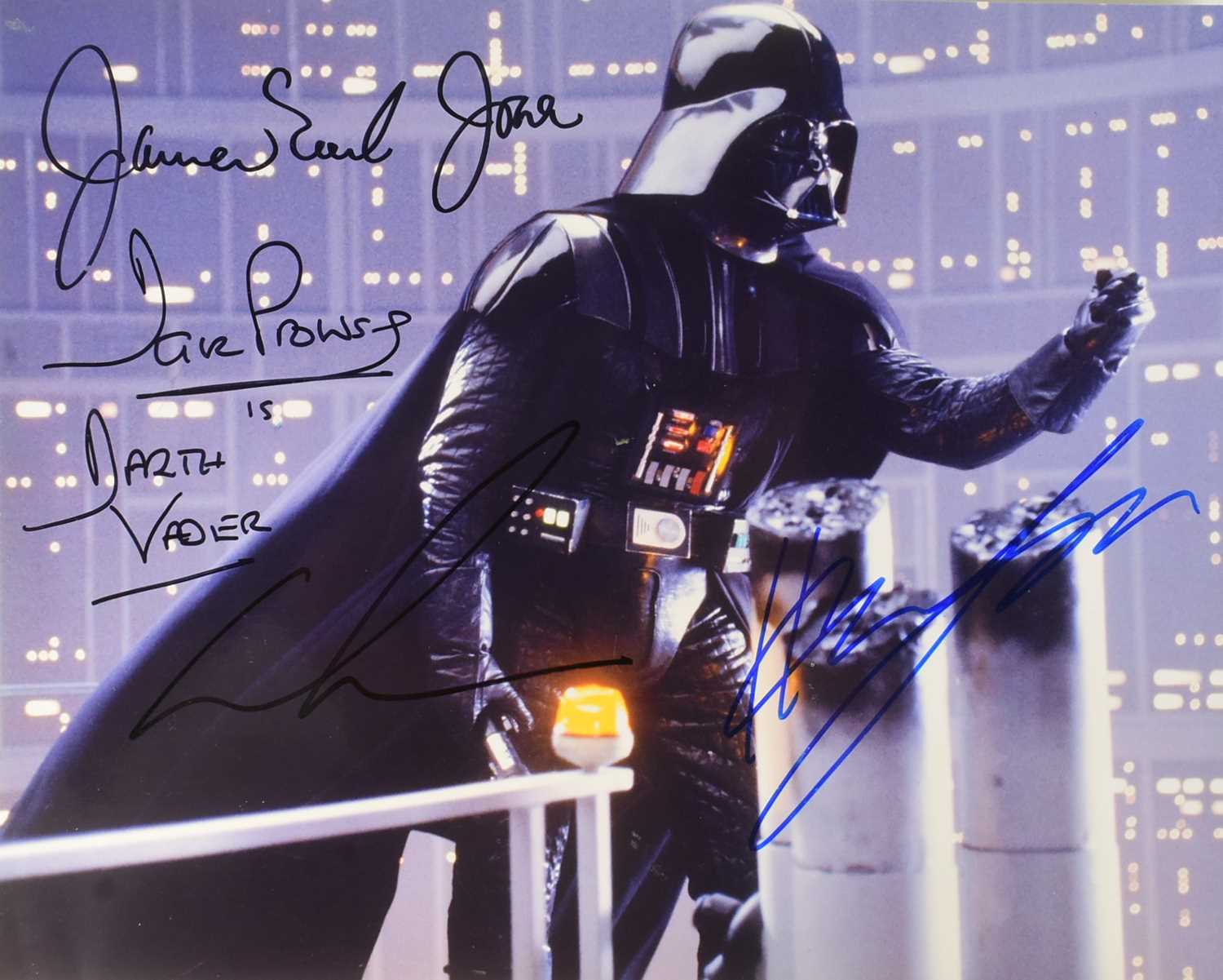 Lot 55 - STAR WARS - RARE QUADRUPLE SIGNED DARTH VADER PHOTOGRAPH - SWAU