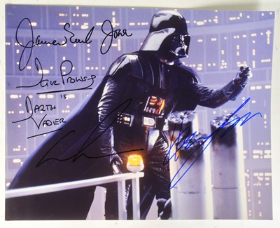 Lot 55 - STAR WARS - RARE QUADRUPLE SIGNED DARTH VADER PHOTOGRAPH - SWAU