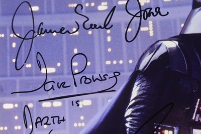 Lot 55 - STAR WARS - RARE QUADRUPLE SIGNED DARTH VADER PHOTOGRAPH - SWAU