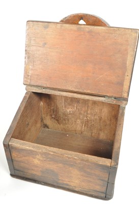 Lot 216 - EARLY 20TH CENTURY WOODEN WALL LETTER / KEY BOX WITH BASKET / TRAY