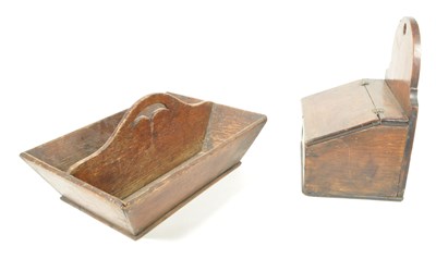 Lot 216 - EARLY 20TH CENTURY WOODEN WALL LETTER / KEY BOX WITH BASKET / TRAY