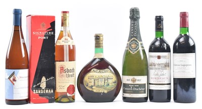 Lot 155 - 7 VINTAGE CONTINENTAL WHITE, RED, ROSE & PORT BOTTLES