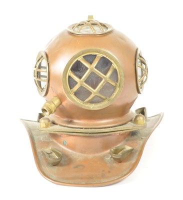 Lot 219 - 20TH CENTURY BRASS & COPPER DIVER'S HELMET