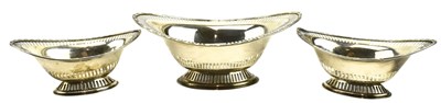 Lot 71 - SET OF THREE 20TH CENTURY GEORGE V HALLMARKED SILVER BONBON DISHES