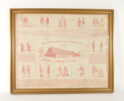 Lot 234 - THE CRYSTAL HOUSE WHICH ALBERT BUILT - 19TH CENTURY FRAMED HANDKERCHIEF