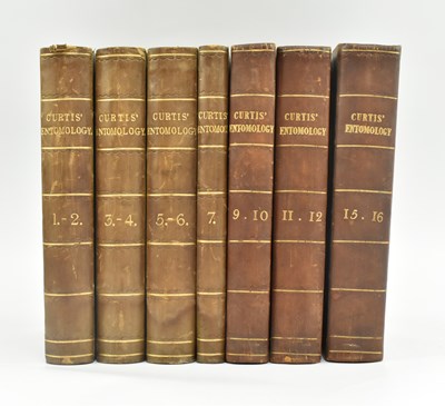 Lot 2 - ENTOMOLOGY. 1824-38 BRITISH ENTOMOLOGY BY JOHN CURTIS 13VOL BOUND IN 7, LACKING 3VOL