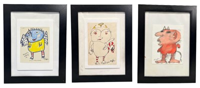 Lot 159 - CHER SHAFFER (AMERICAN FOLK ART, B. 1948) - THREE UNTITLED ARTWORKS