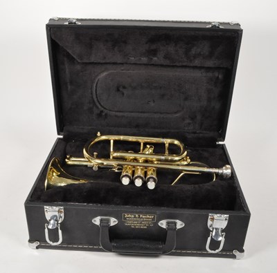 Lot 402 - JOHN H. PACKER - LATE 20TH CENTURY CASED BRASS JUPITER CORNET