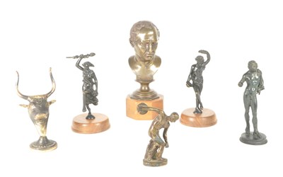 Lot 228 - COLLECTION OF 20TH CENTURY BRASS AND BRONZE GREEK / ROMAN FIGURES