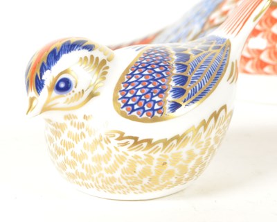 Lot 27 - ROYAL CROWN DERBY - FOUR 21ST CENTURY BONE CHINA BIRD PAPERWEIGHTS